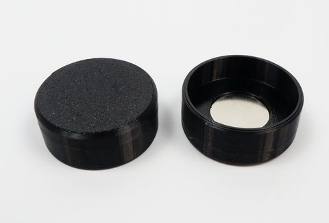 Pair of Black Magnetic Castor Pill Covers for OTK Tony Kart