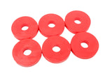 Set of 6 Red 20mm x 4mm Rubber Floor Tray Washers