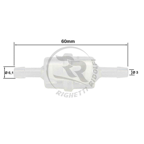 Clear Inline Round Fuel Filter