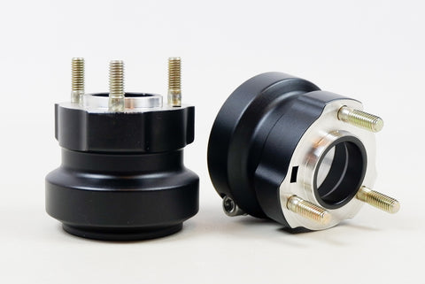 Set of Black Aluminium 50mm x 62mm Short Rear Hubs