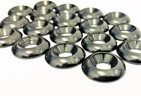 Set of 6 Black M6 Countersunk Washers