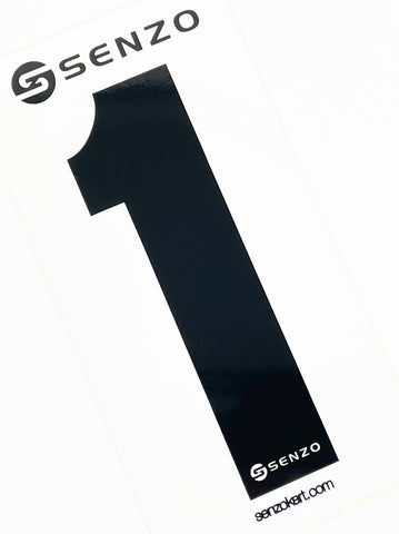 Set of 4 Senzo Black Race Number White Background