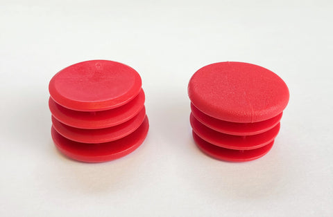 Set of Two Red Chassis Plugs / Inserts 30mm