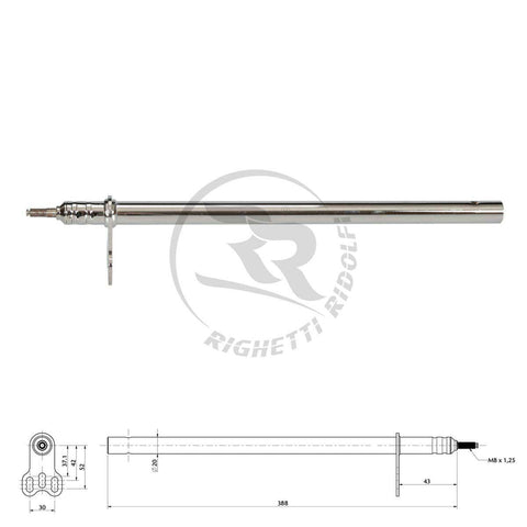 Cadet Kart M8 390mm Chrome Steering Column